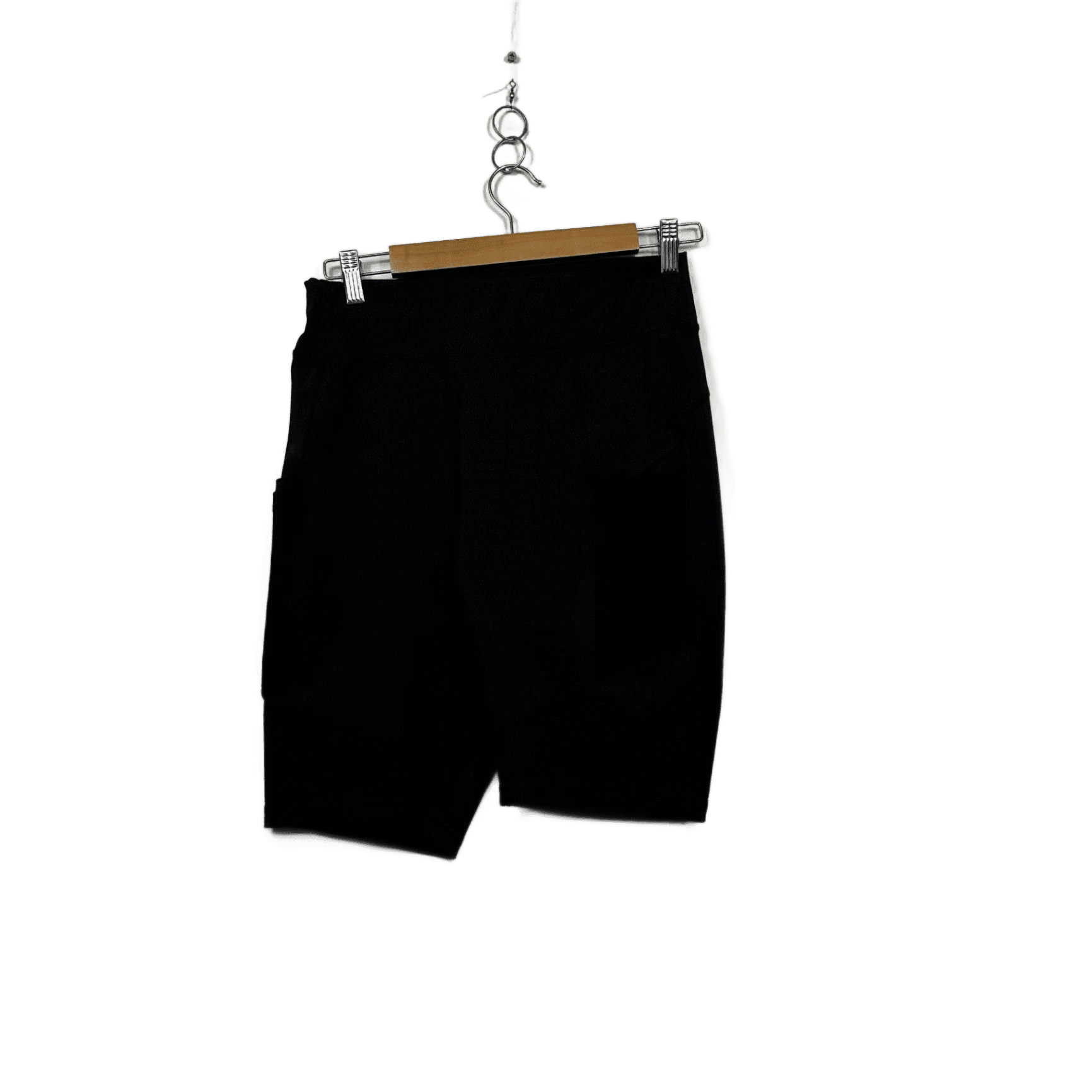 PopFit Black High Waist Active Shorts Mesh Detail Pockets Size Large