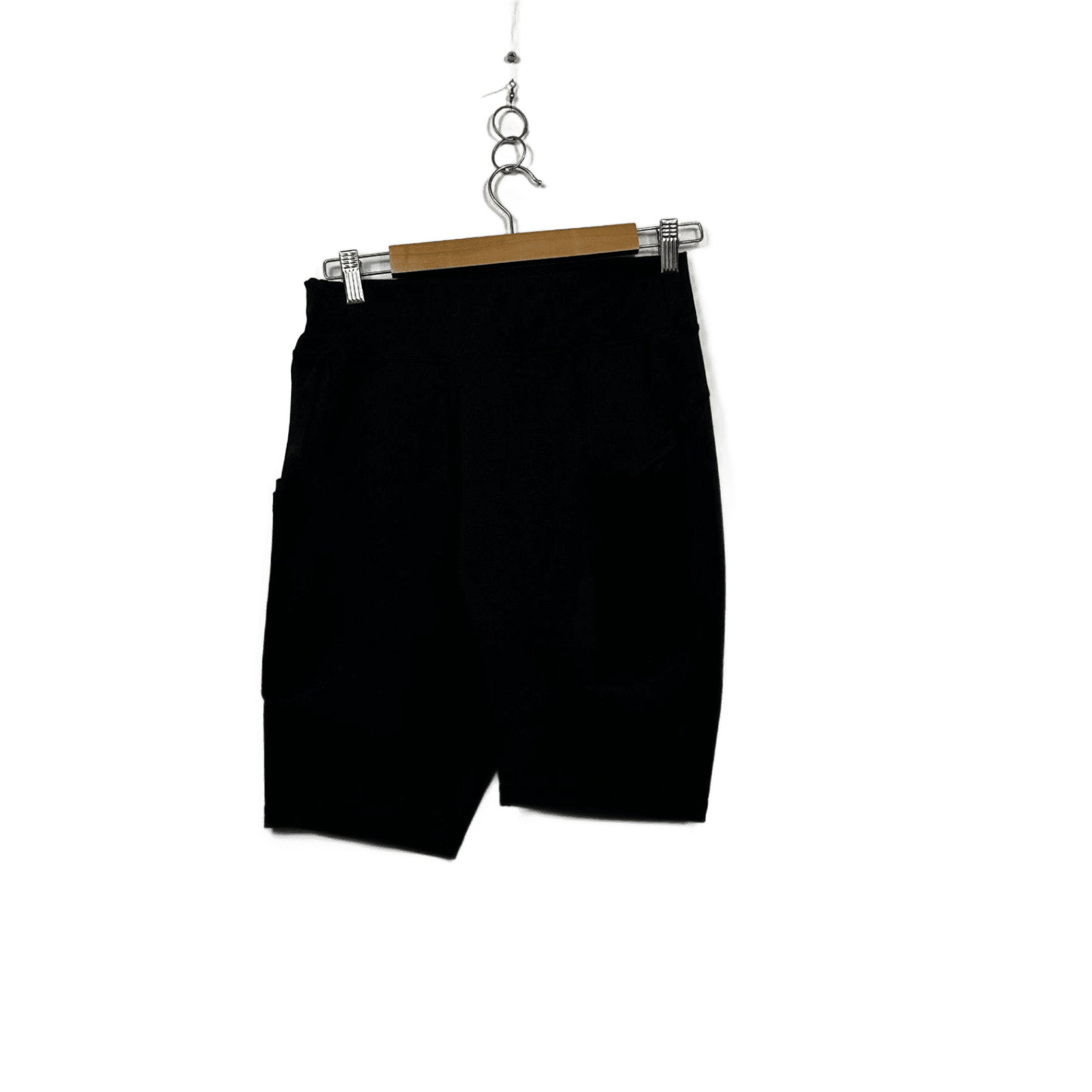 PopFit Black High Waist Active Shorts Mesh Detail Pockets Size Large