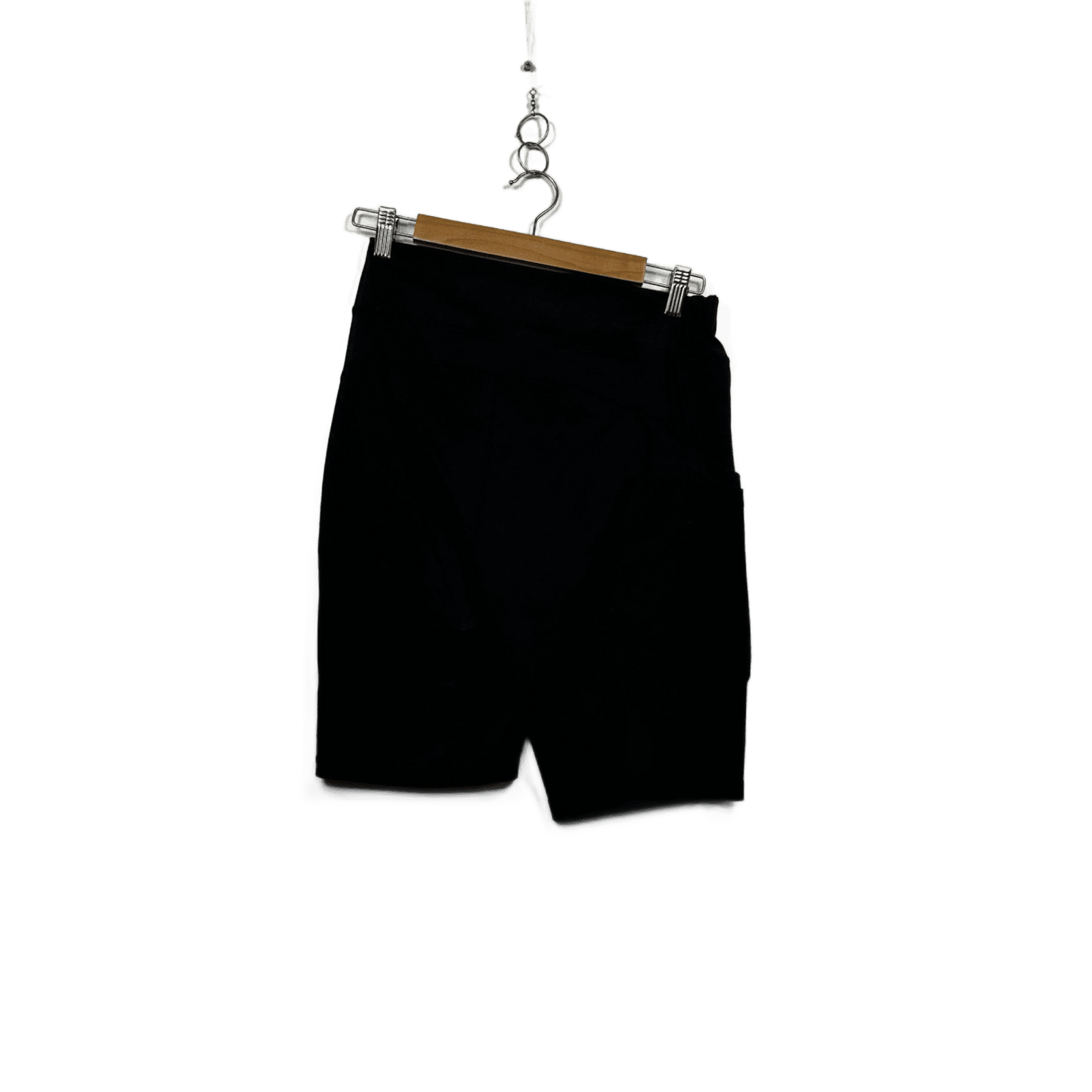 PopFit Black High Waist Active Shorts Mesh Detail Pockets Size Large