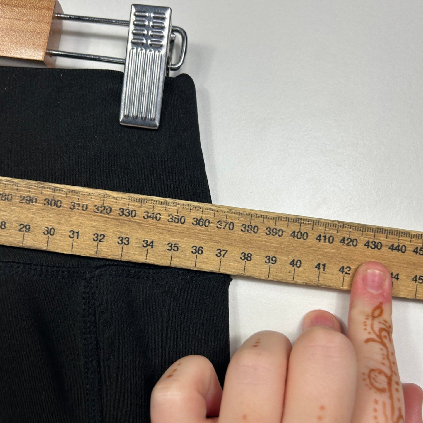 PopFit Black High Waist Active Leggings Mesh Detail Pockets Size Large