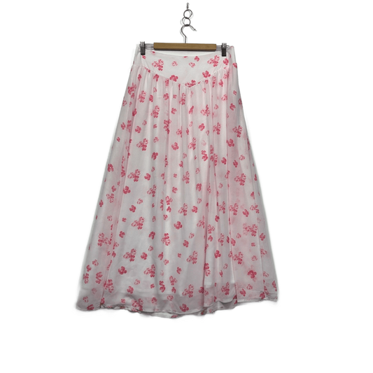 Shein Pink White Floral Maxi Skirt Size XL 14 16