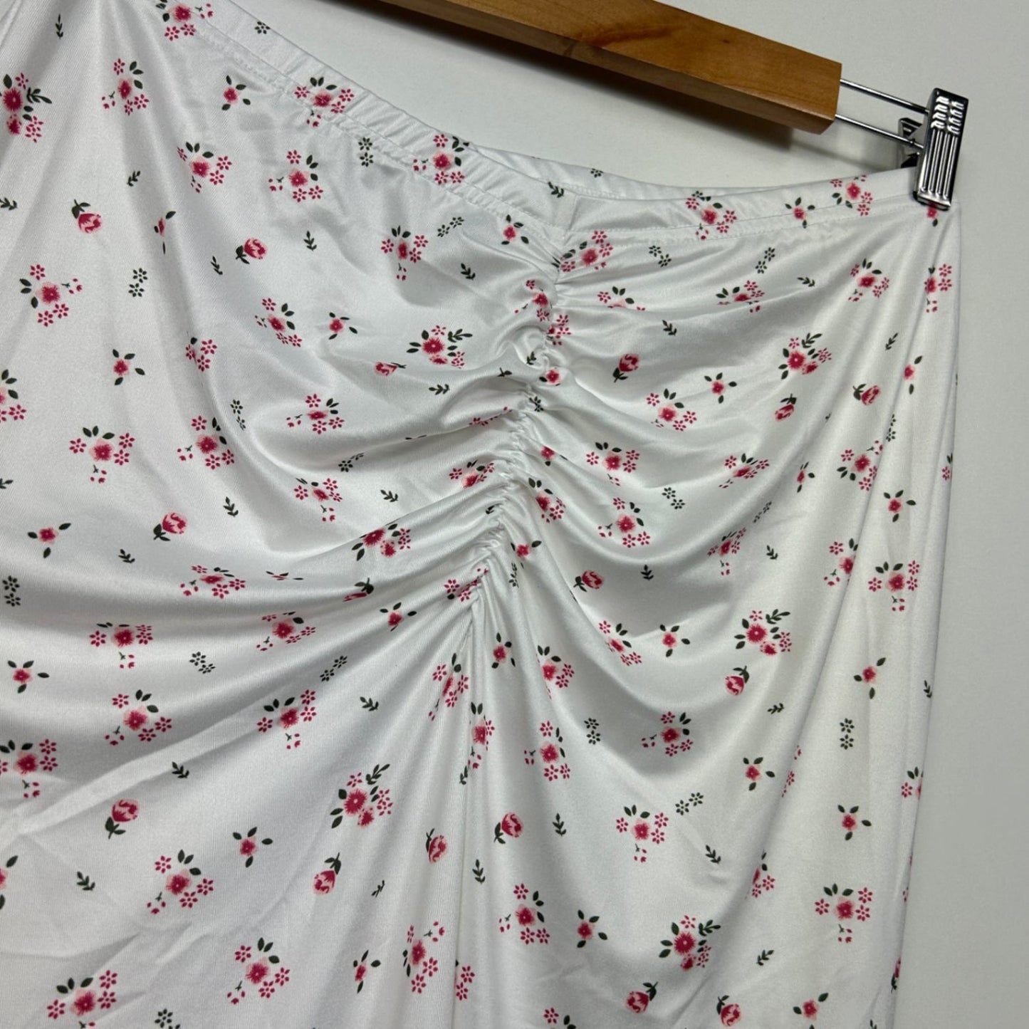 SHEIN White Pink Long Floral Skirt Size XL 14 16