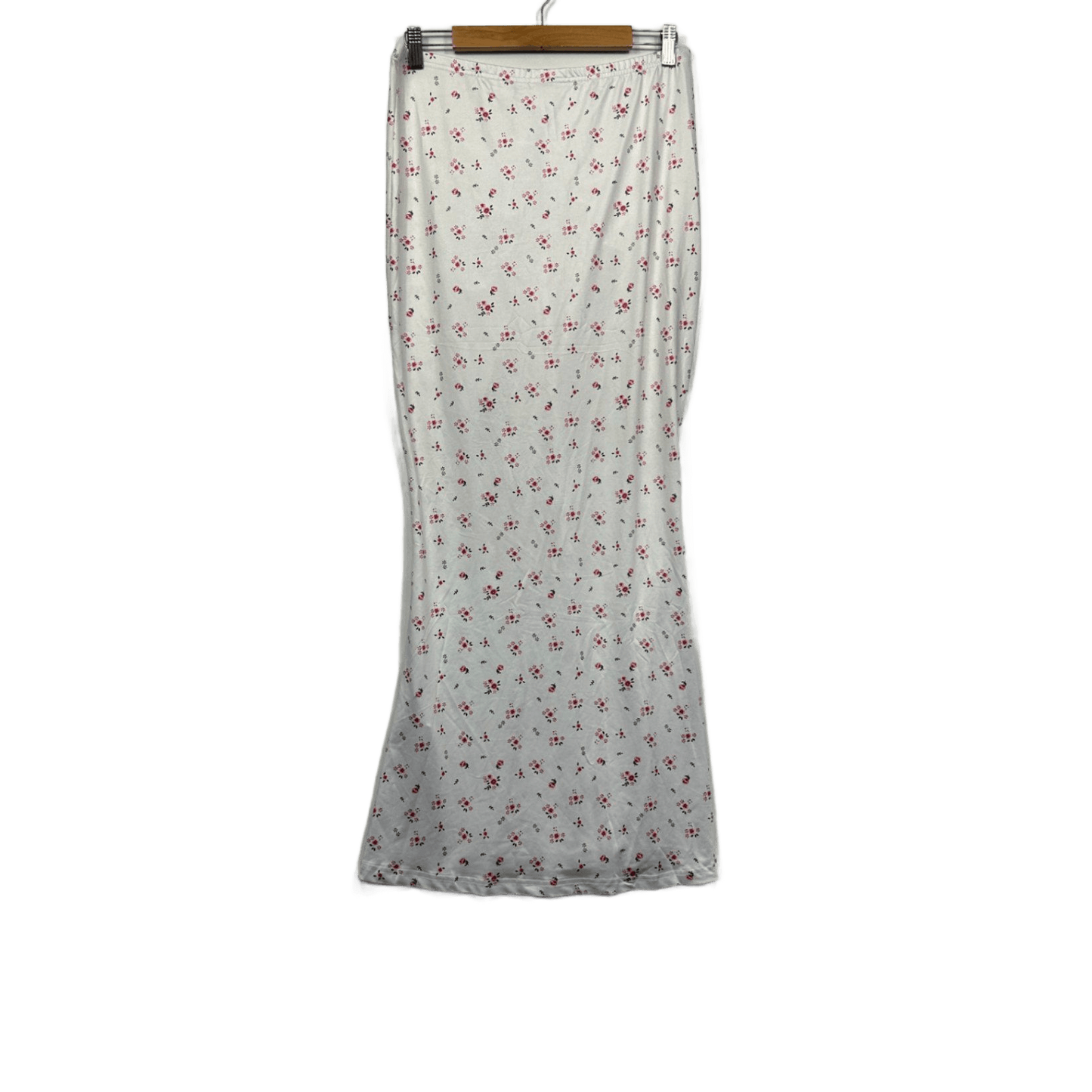SHEIN White Pink Long Floral Skirt Size XL 14 16