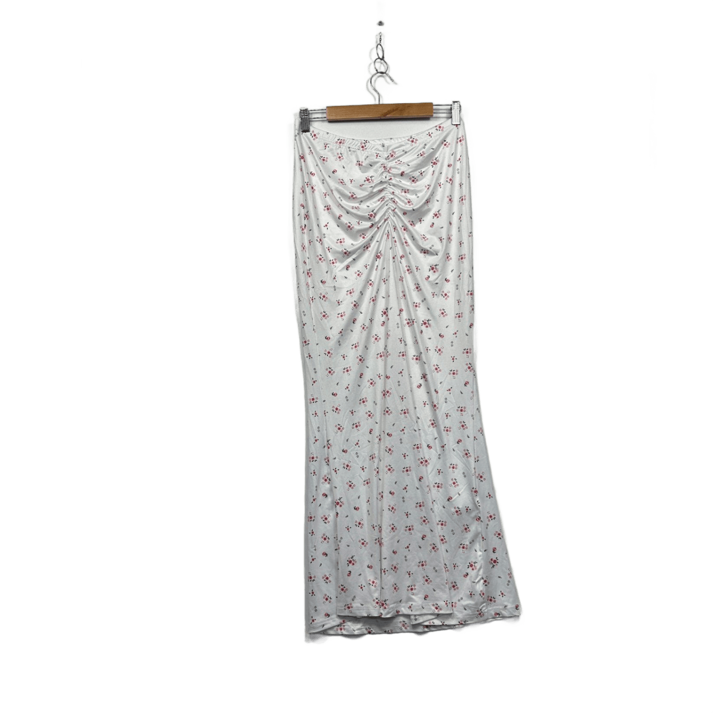 SHEIN White Pink Long Floral Skirt Size XL 14 16