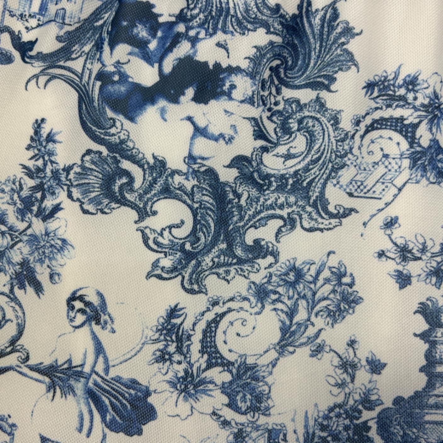 SHEIN Blue White Floral Mini Skirt Size XL 14 16