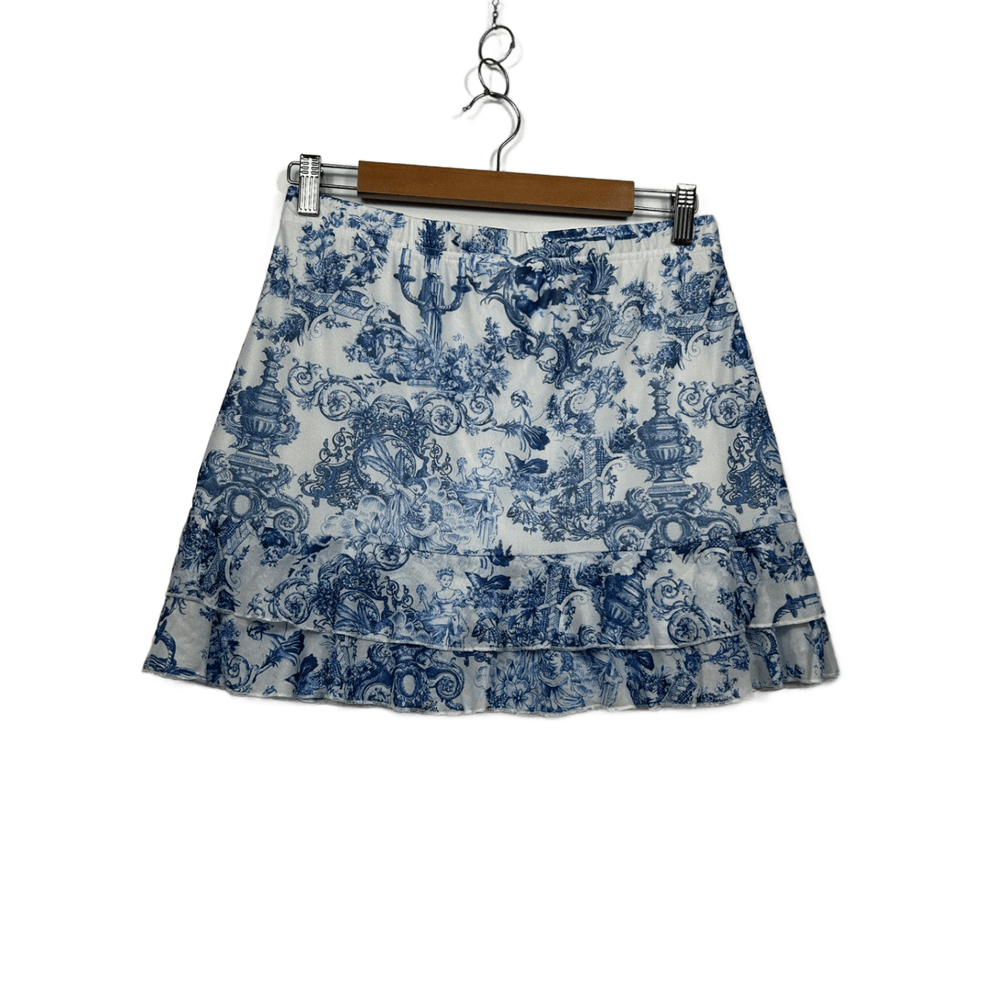 SHEIN Blue White Floral Mini Skirt Size XL 14 16