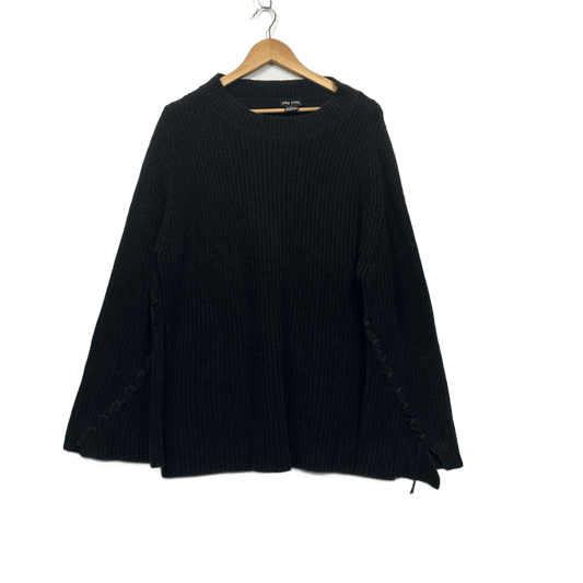 City Chic Black Knit Long Sleeve Jumper Size 16 Plus Small