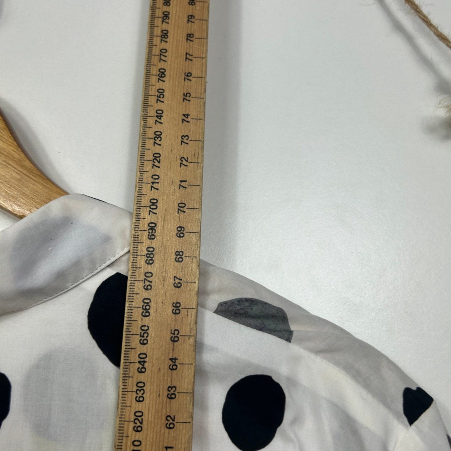 New Marco Polo Women's White Polka Dot Cotton Button Up Shirt