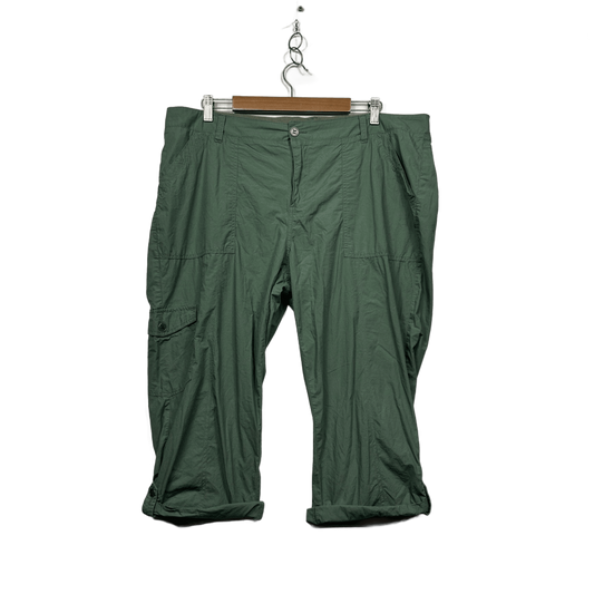 edited Green Cargo Cotton Cropped Trousers Size 18