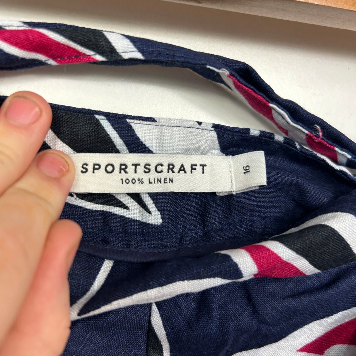 Sportscraft Linen Blue Multicolour Floral Midi Skirt Size 16