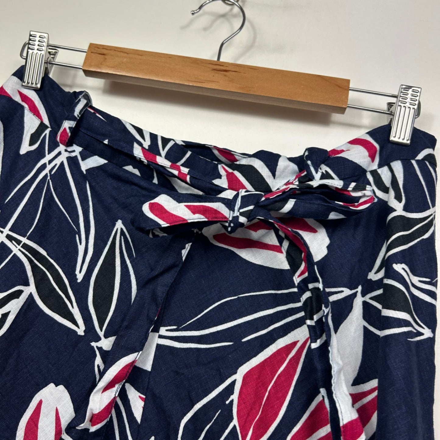 Sportscraft Linen Blue Multicolour Floral Midi Skirt Size 16