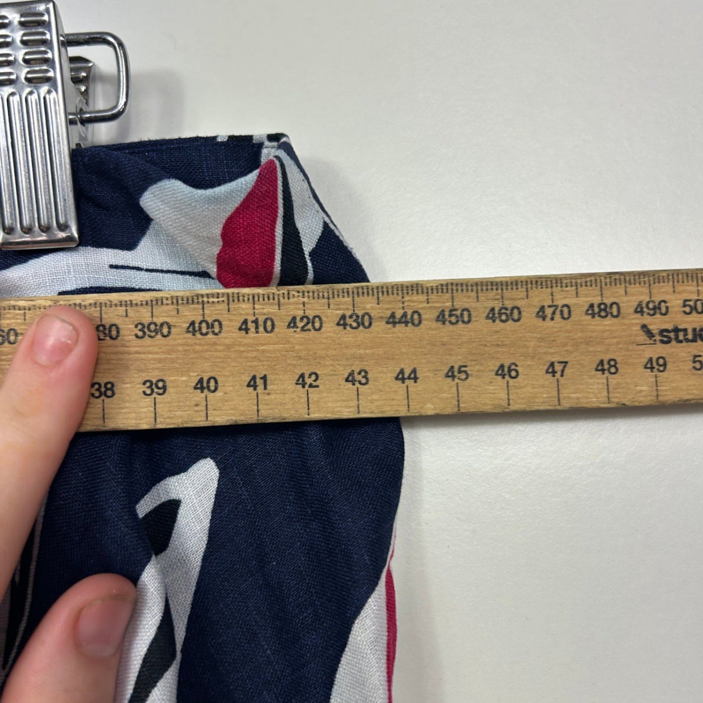 Sportscraft Linen Blue Multicolour Floral Midi Skirt Size 16