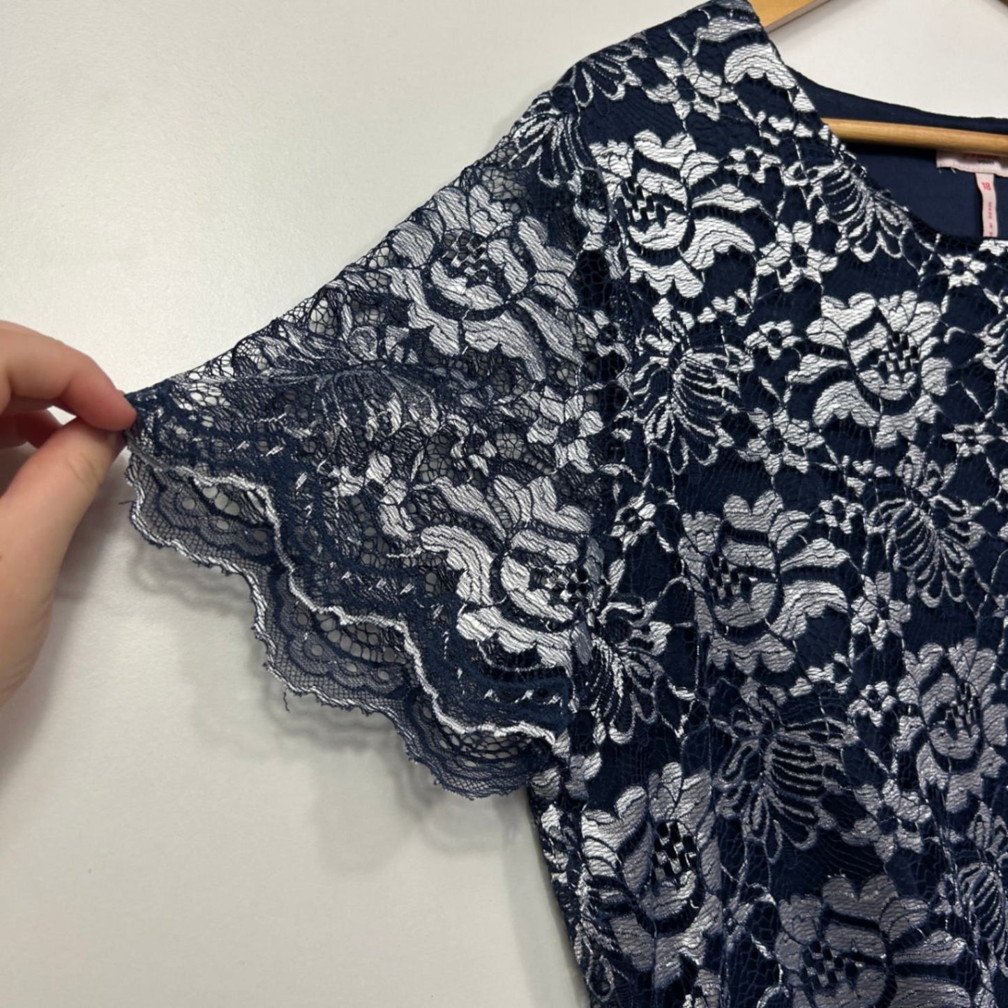 Millers Women's Navy Blue Occasional Lace Overlay Top Blouse Size 18