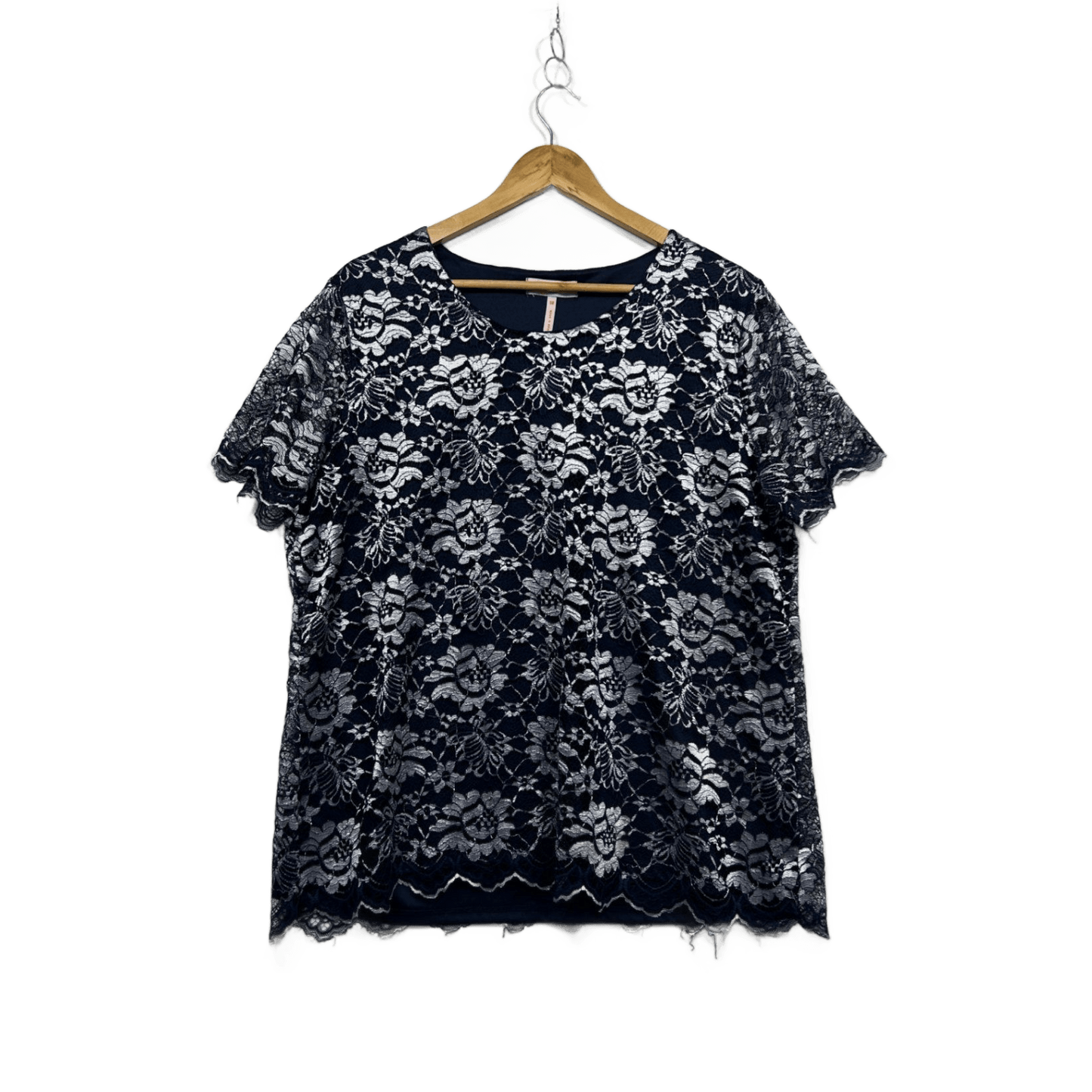 Millers Women's Navy Blue Occasional Lace Overlay Top Blouse Size 18