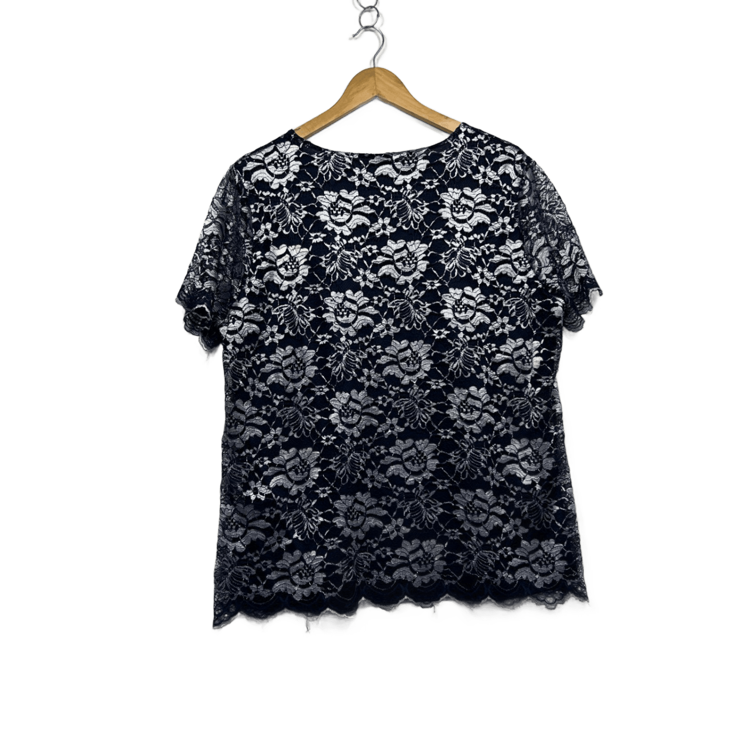 Millers Women's Navy Blue Occasional Lace Overlay Top Blouse Size 18