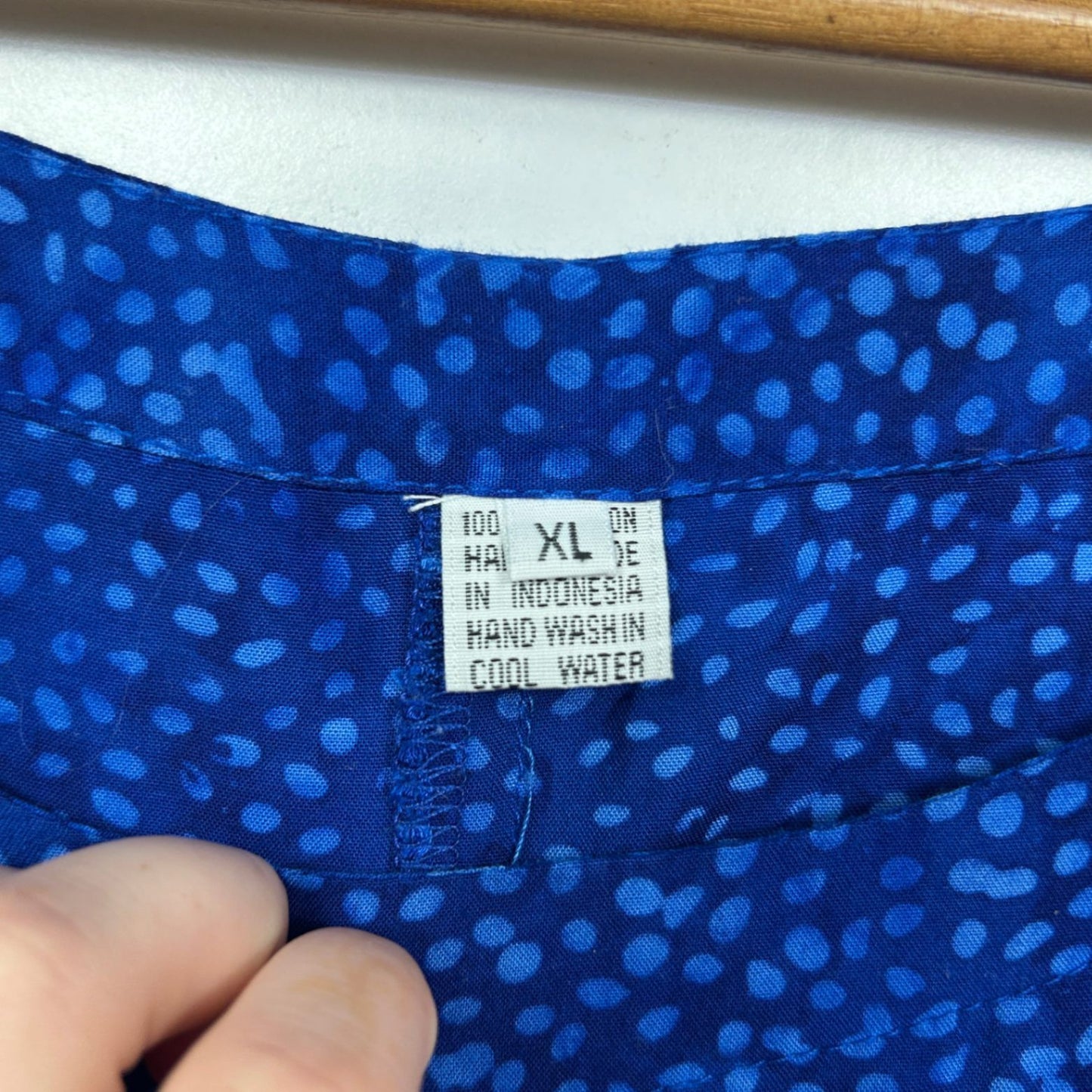 Blue Rayon Short Sleeve Scoop Neck Casual Blouse Top Size XL 14 16