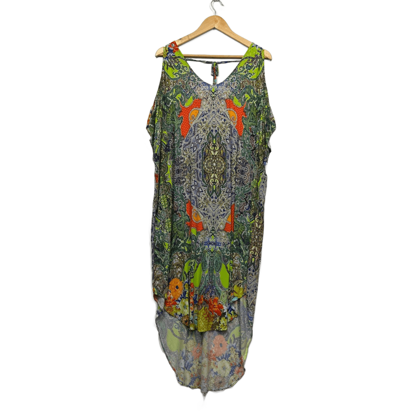Boho Australia Multicoloured Maxi Kaftan Bohemian Dress Size 12 14