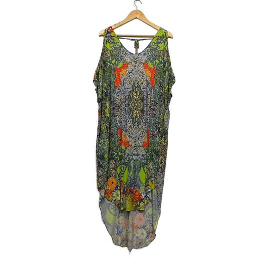 Boho Australia Multicoloured Maxi Kaftan Bohemian Dress Size 12 14