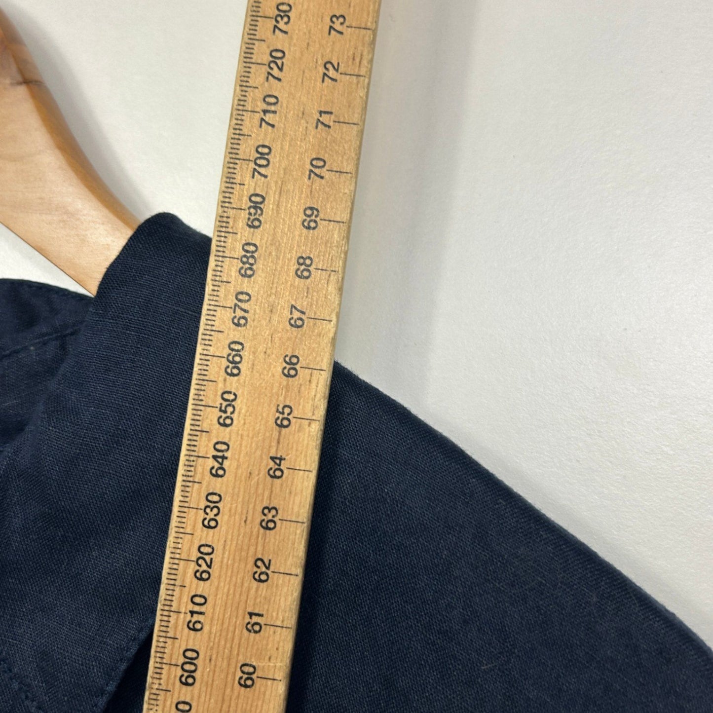 Witchery Women's Navy Linen Long Sleeve Button Up Shirt Blouse Size 18