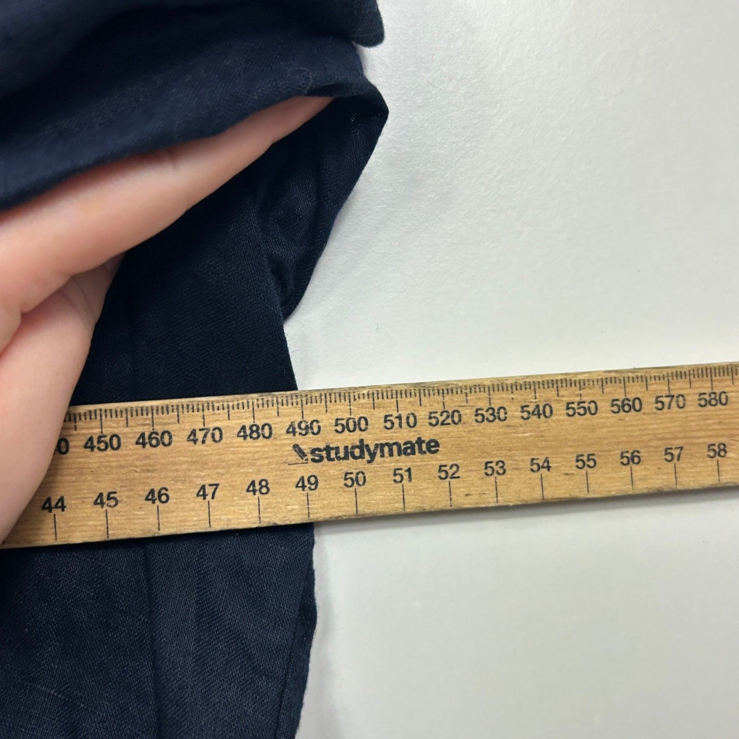 Witchery Women's Navy Linen Long Sleeve Button Up Shirt Blouse Size 18