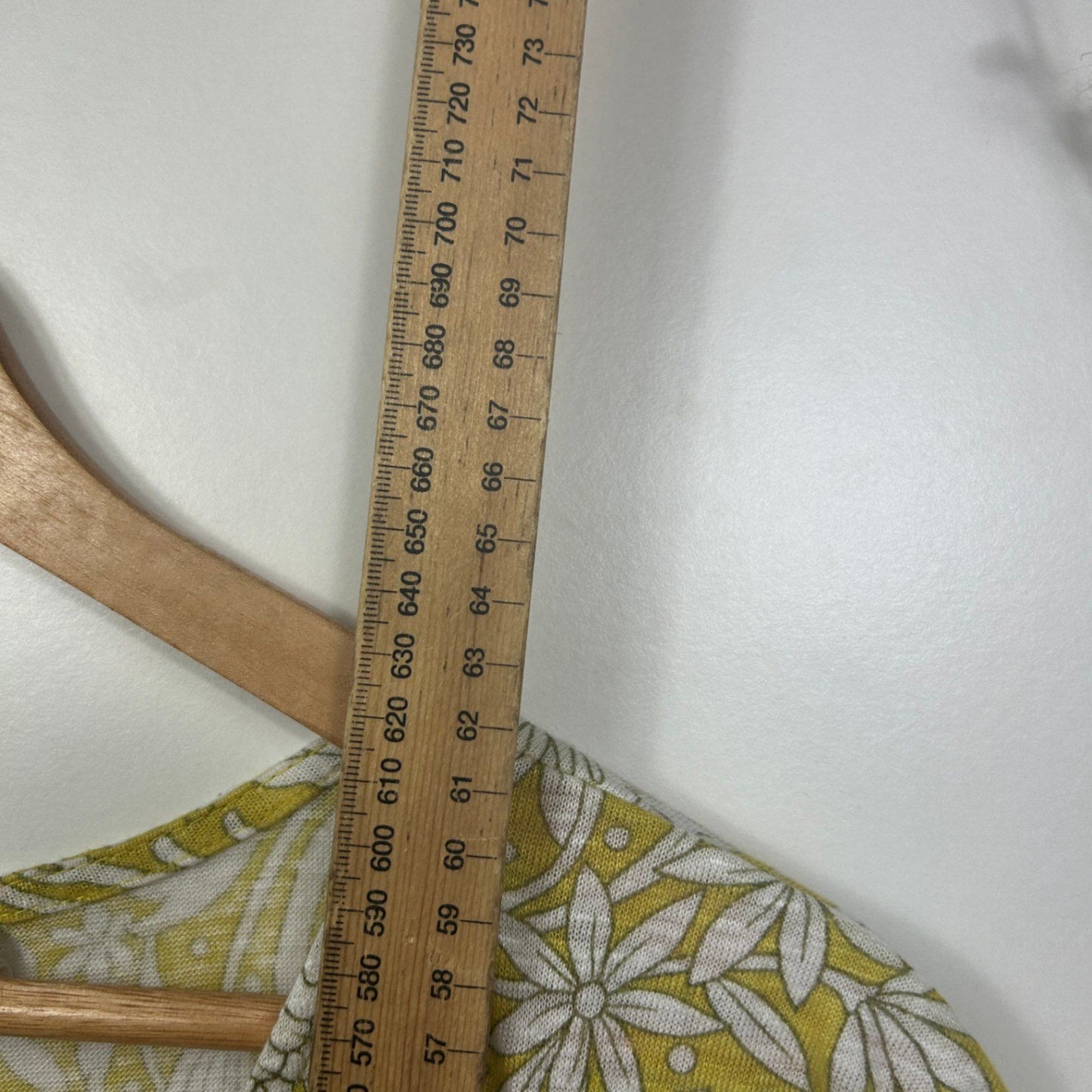 Rachel Ashwell Linen Mustard Yellow Floral Blouse Top Size 14 Large