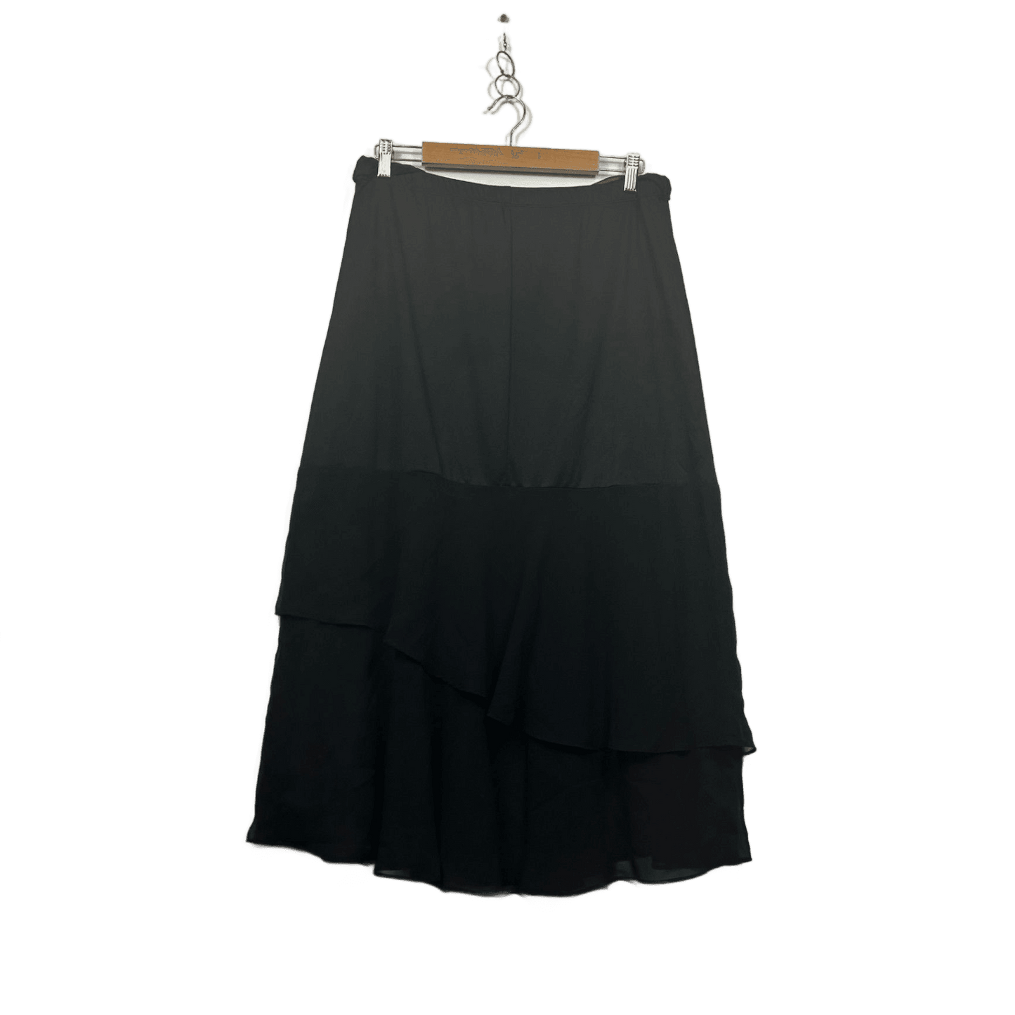 Noni B Black Layered Elastic Waist Skirt Size 16 Cocktail Occasional
