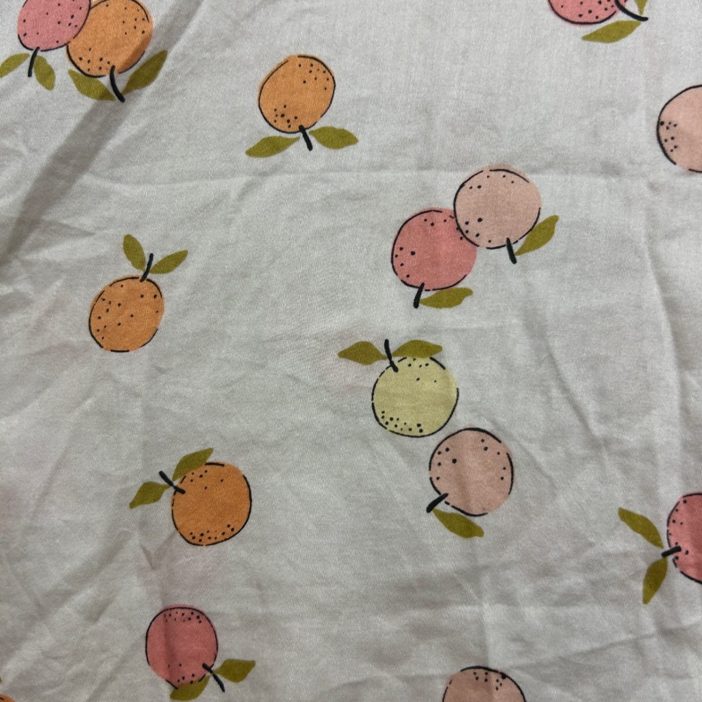 Target Beige Cotton Short Sleeve Collared Button Up Top Size XL Fruits