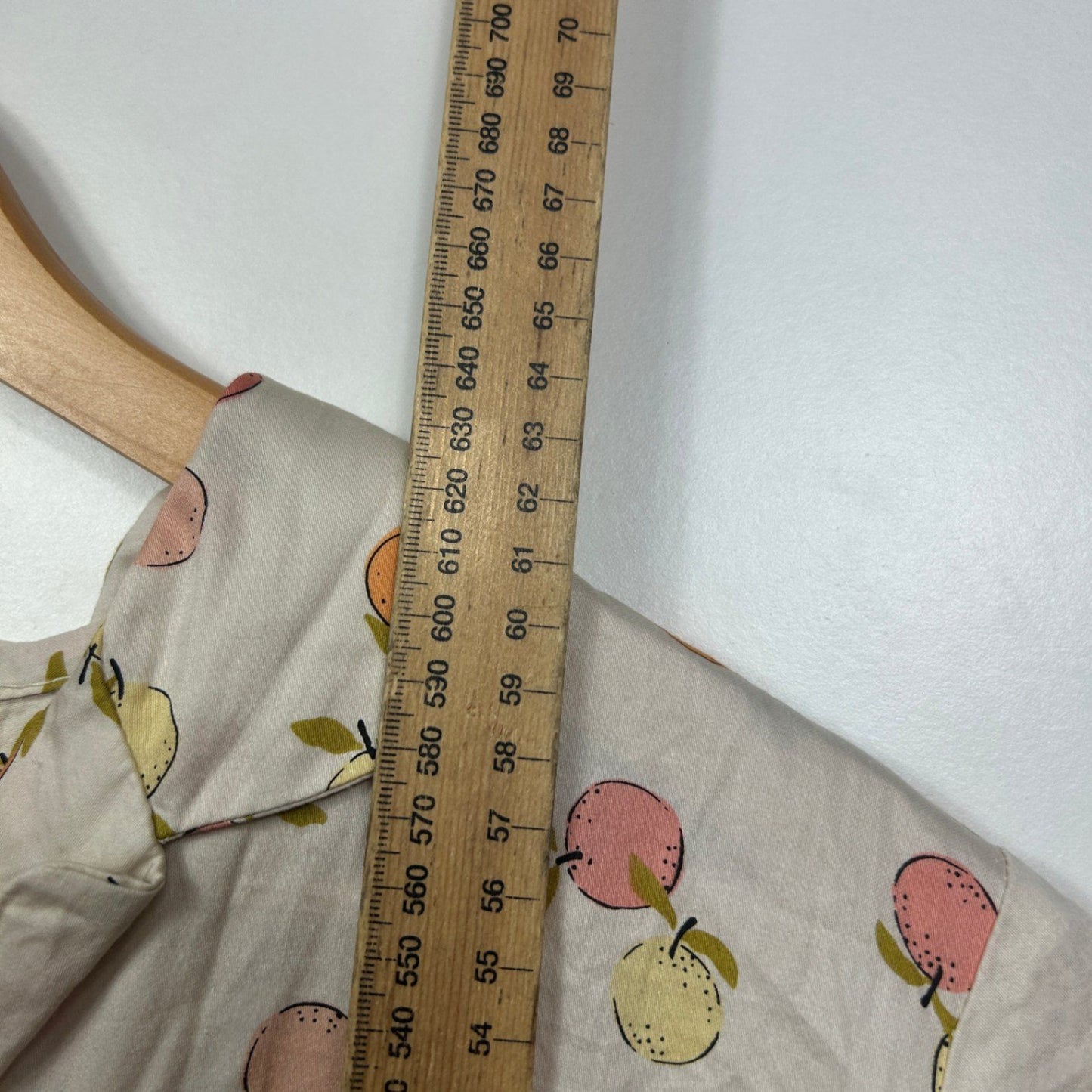 Target Beige Cotton Short Sleeve Collared Button Up Top Size XL Fruits