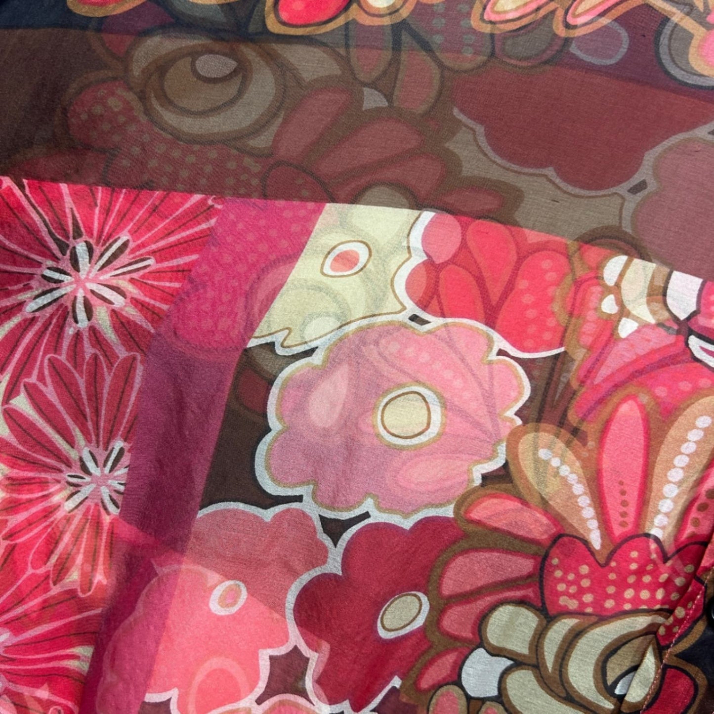 Queen of Everything Silk Pink Floral Long Sleeve Top Size 14 - 16 (3)