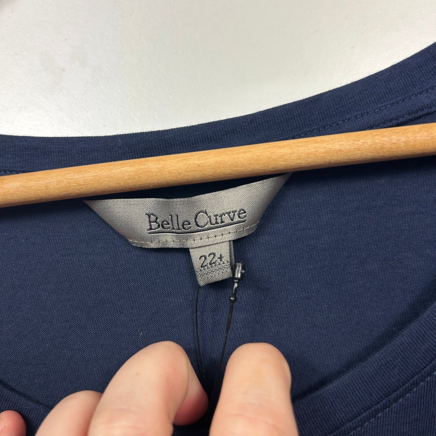 New Belle Curve Womens Blue Crew Neck Basic Long Sleeve T-Shirt Size 22 Plus