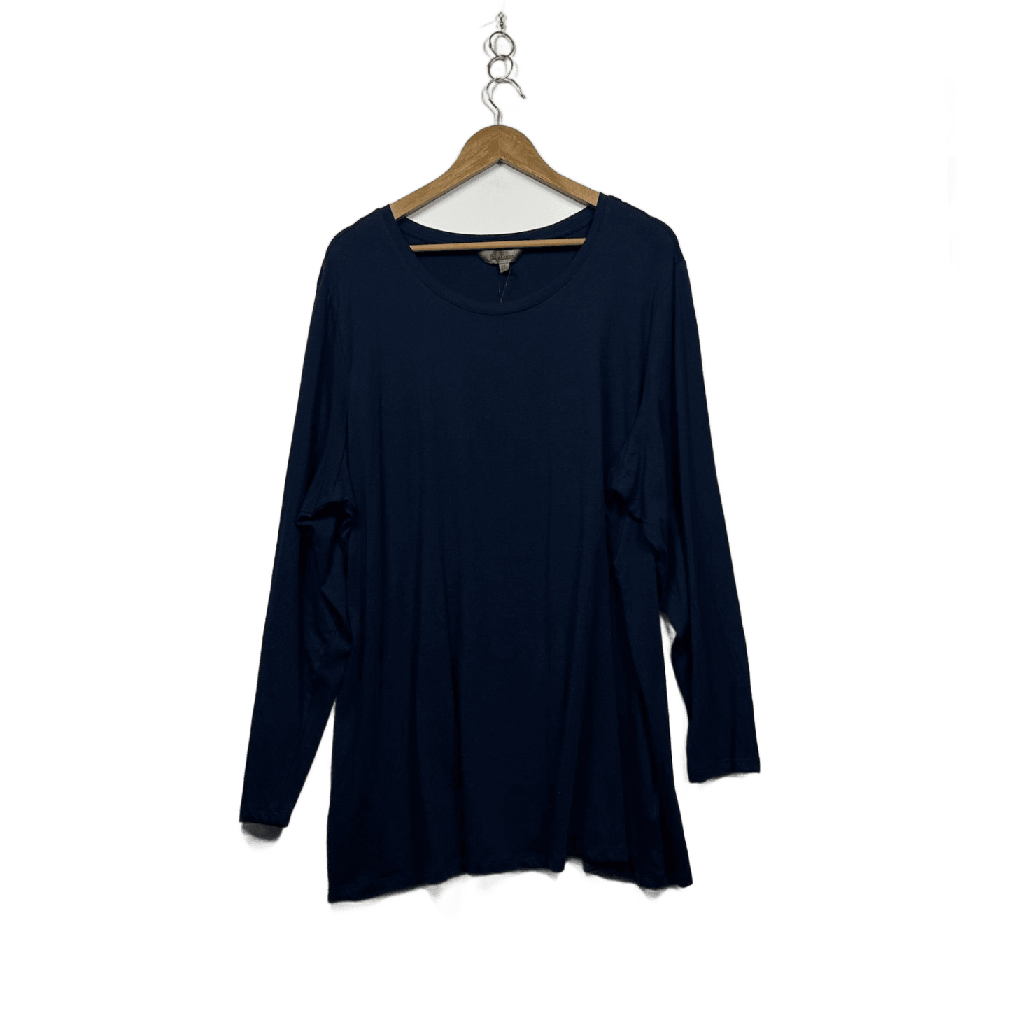 New Belle Curve Womens Blue Crew Neck Basic Long Sleeve T-Shirt Size 22 Plus