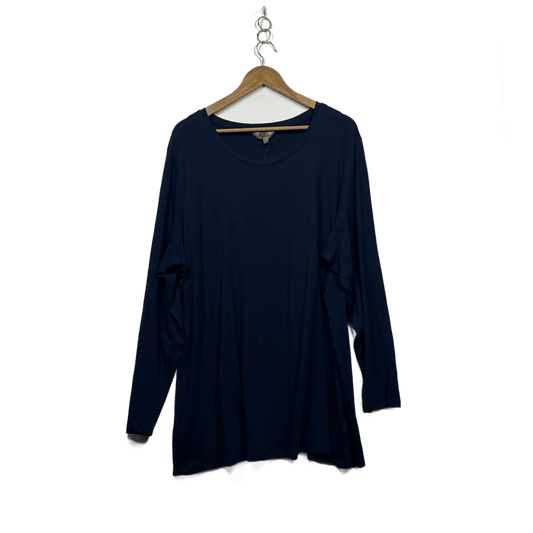 New Belle Curve Womens Blue Crew Neck Basic Long Sleeve T-Shirt Size 22 Plus