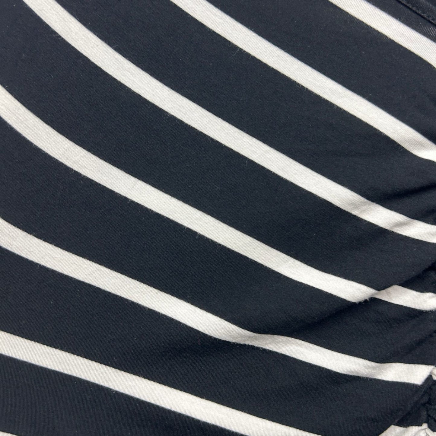 Flower Womens Black White Long Sleeve Striped Rayon Dress Size 16 Stretch