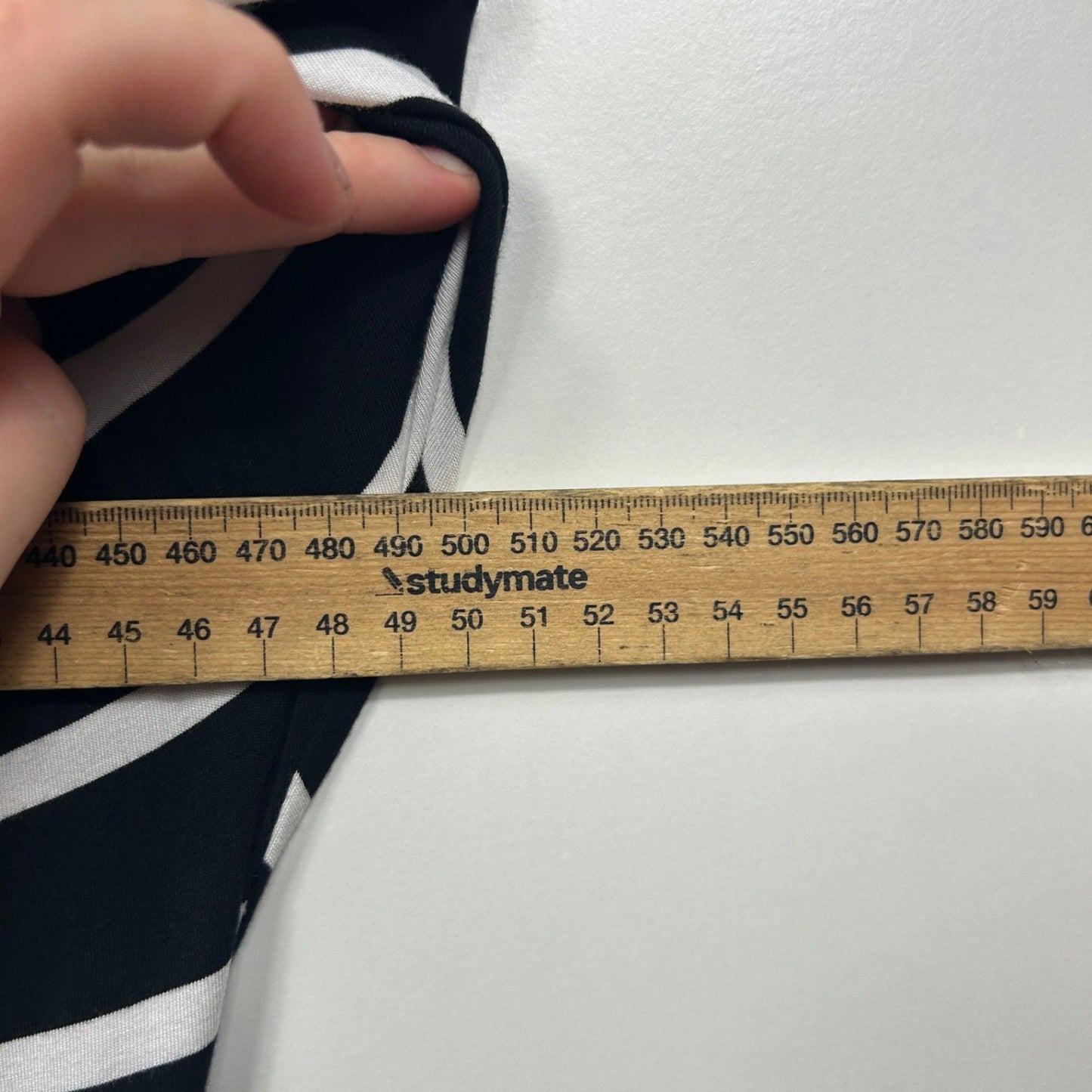 Flower Womens Black White Long Sleeve Striped Rayon Dress Size 16 Stretch