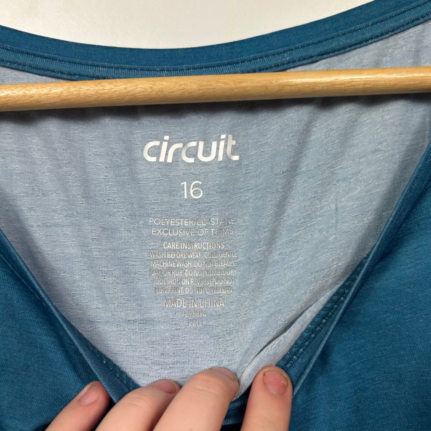 Circuit Blue Short Sleeve Activewear Top Size 16