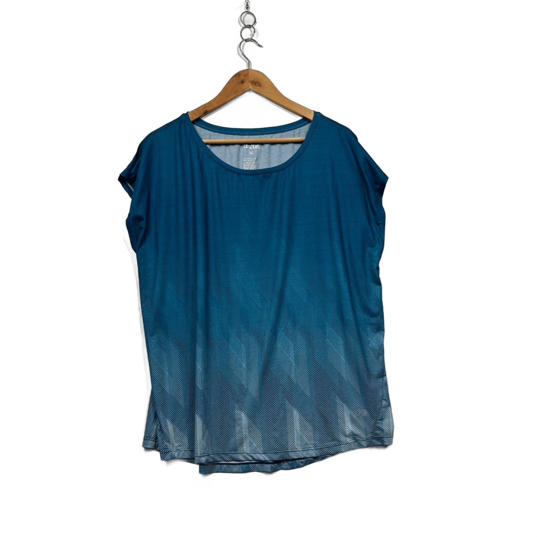 Circuit Blue Short Sleeve Activewear Top Size 16