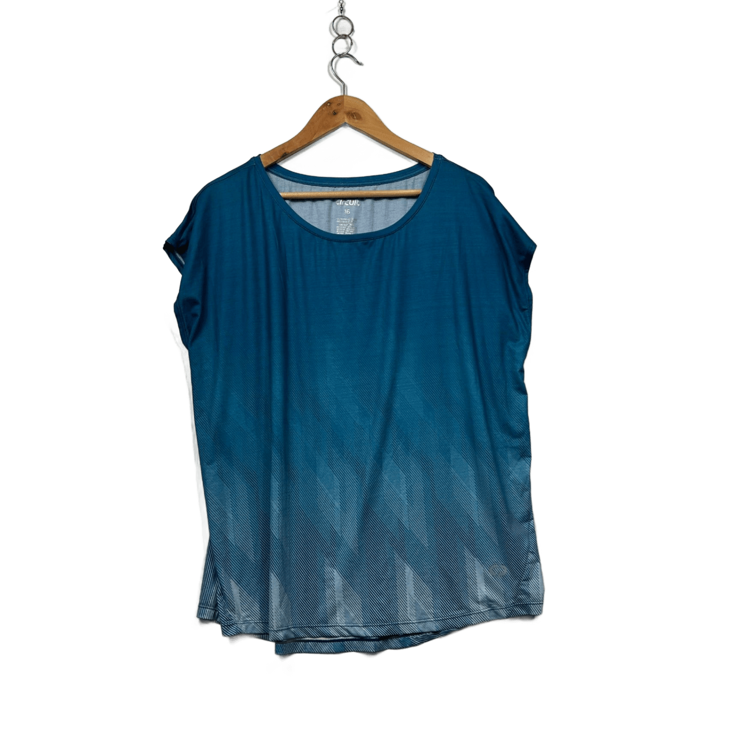 Circuit Blue Short Sleeve Activewear Top Size 16