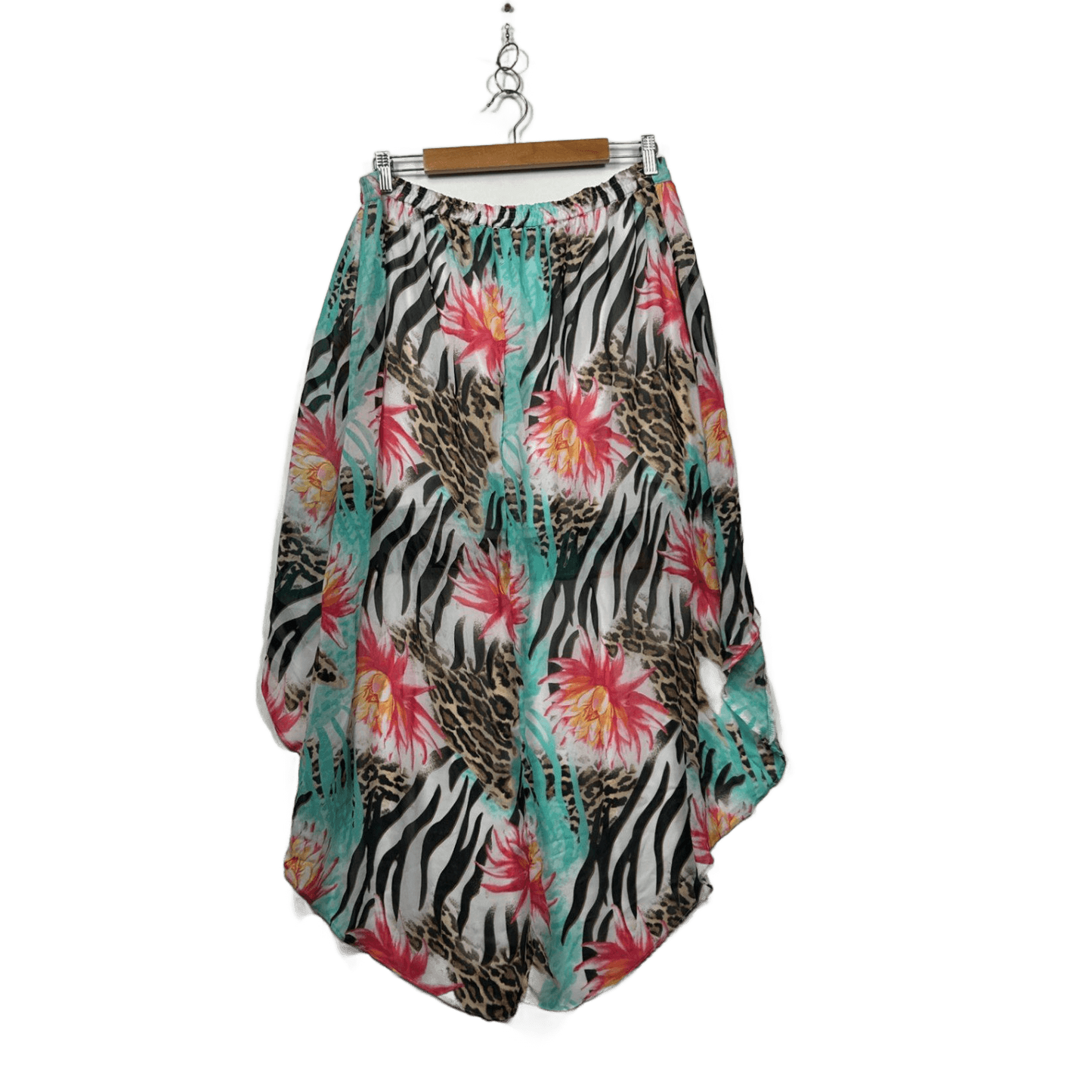 Hot Options Womens Multicoloured High Low Hem Maxi Skirt Size 14 Floral