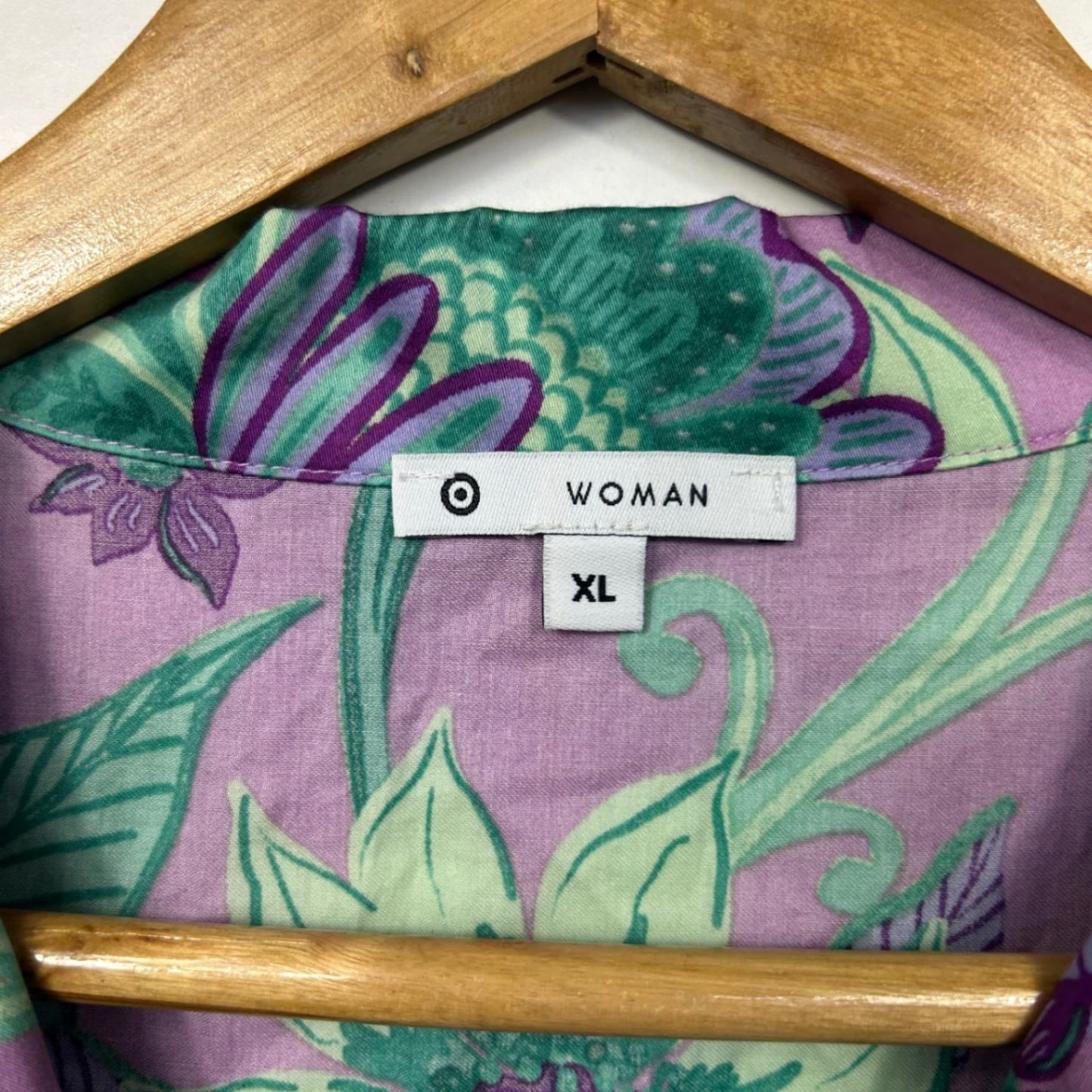 Target Womens Purple Short Sleeve Collared Button Up Shirt Blouse Size XL 16