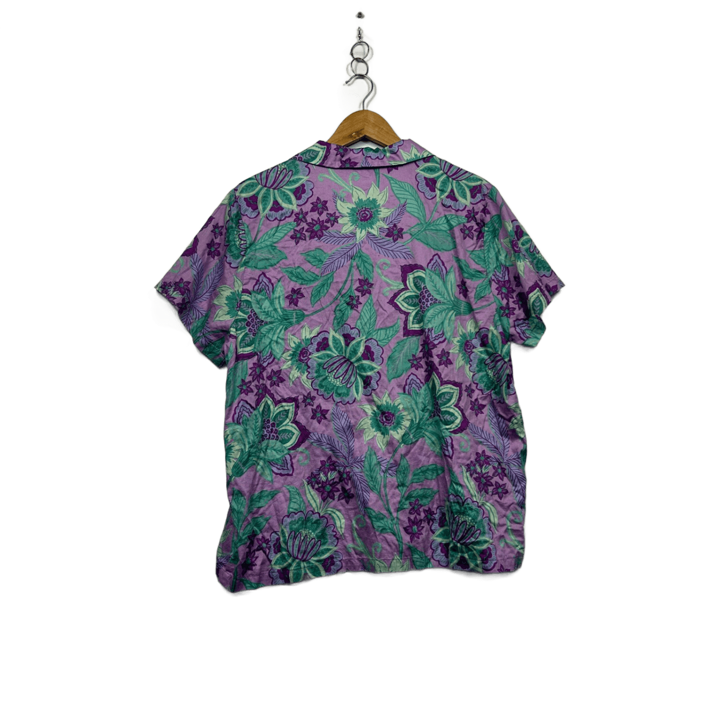 Target Womens Purple Short Sleeve Collared Button Up Shirt Blouse Size XL 16