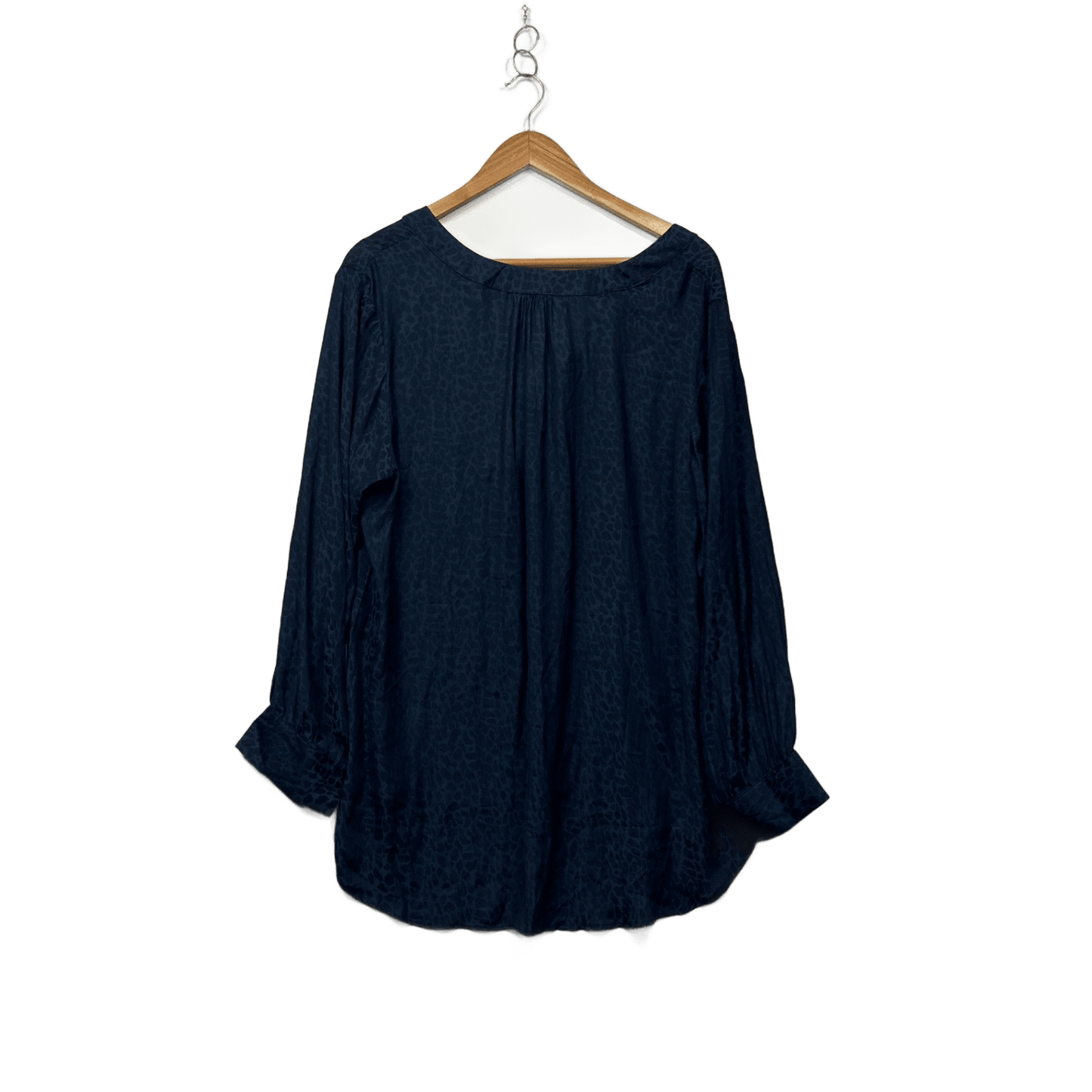 New Beme Women's Navy Long Sleeve V Neck Workwear Top Blouse Size 18