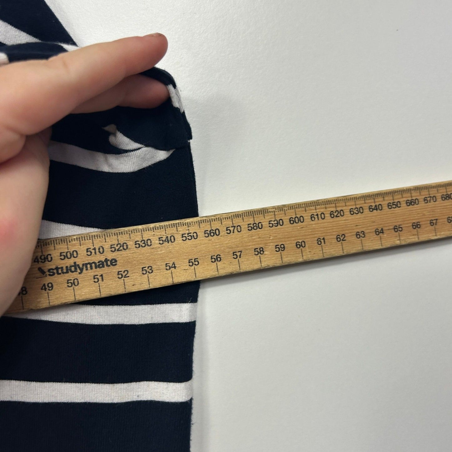 Maggie T Navy White Striped  Front Cardigan Jacket Top Size 16 18