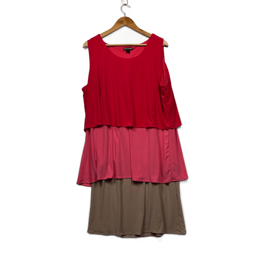 Nina Leonard Sleeveless Layered Dress Size 2XL 16 18