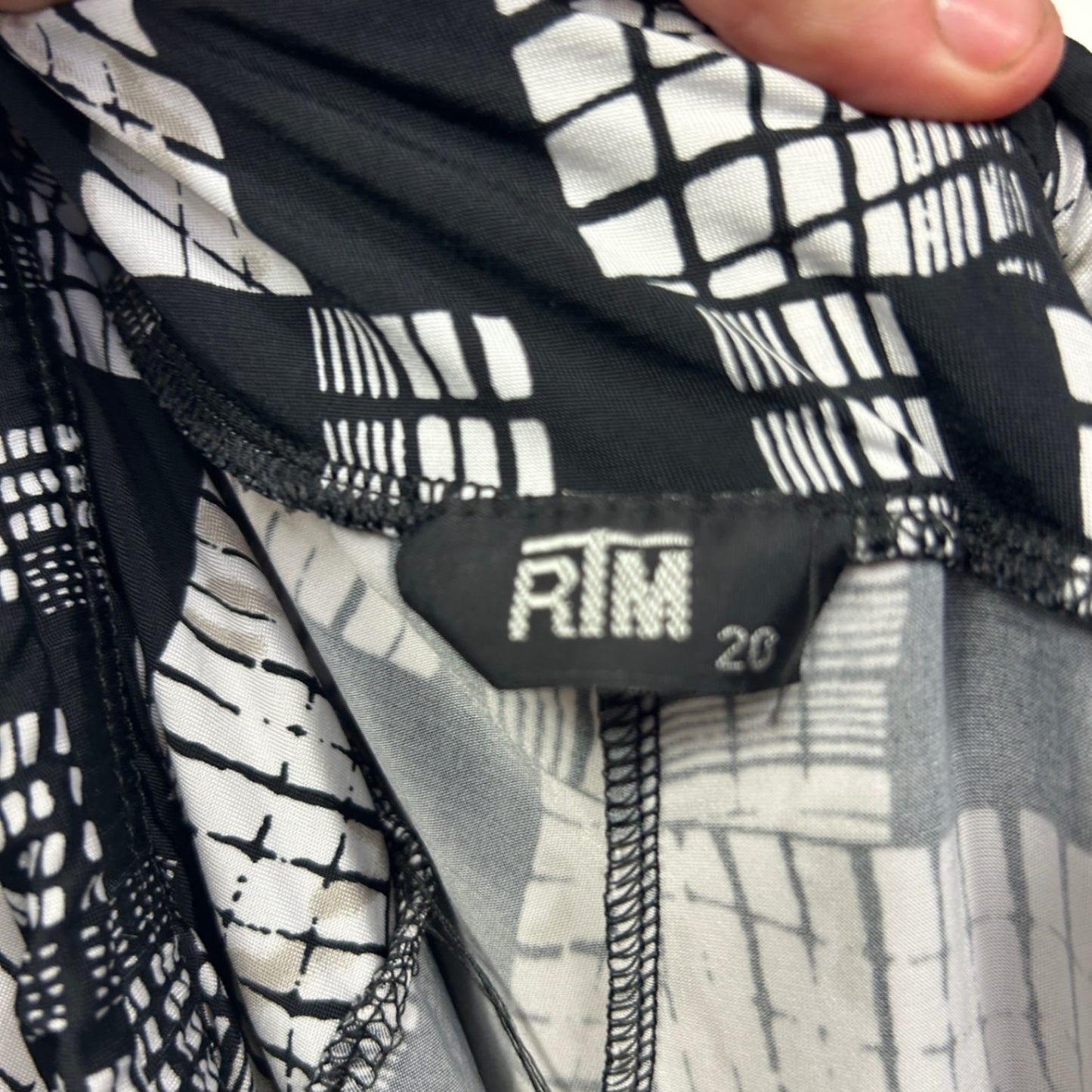 RTM Pants Plus Size 20 Black White Cropped Wide Leg Trousers Pants