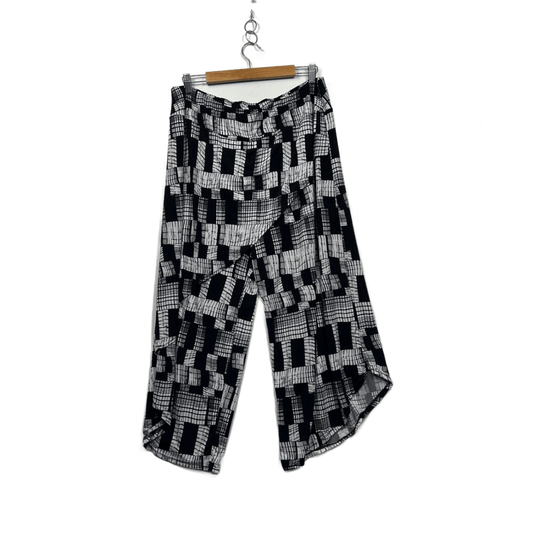RTM Pants Plus Size 20 Black White Cropped Wide Leg Trousers Pants
