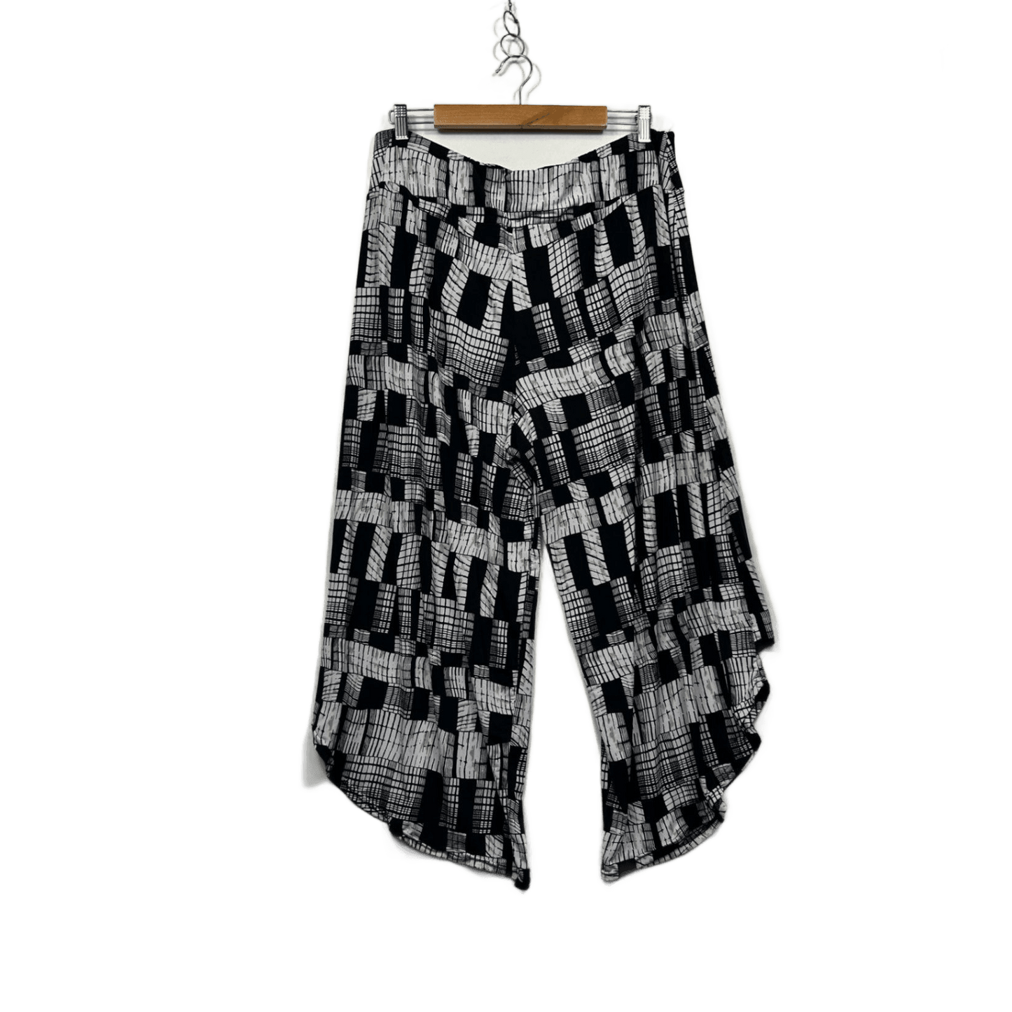 RTM Pants Plus Size 20 Black White Cropped Wide Leg Trousers Pants