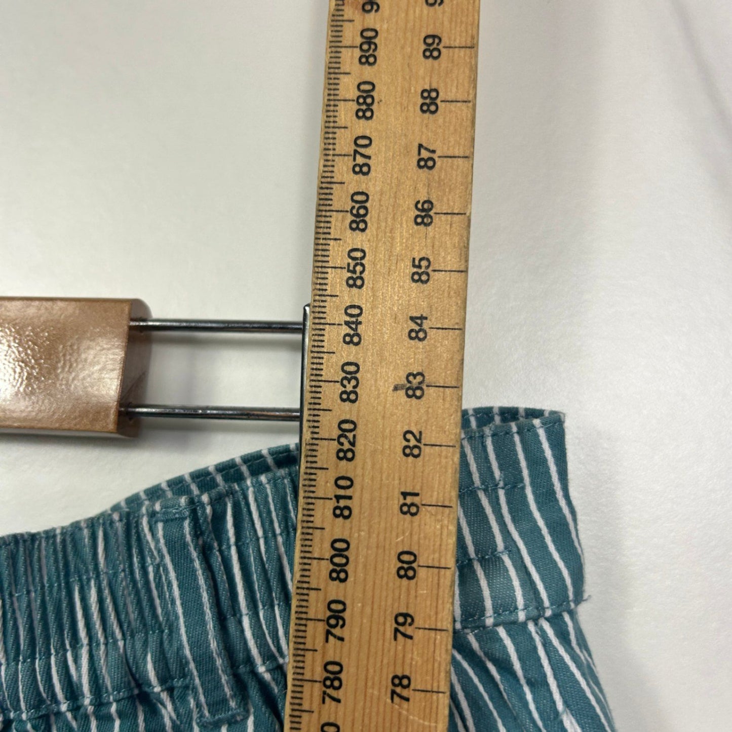 Black Pepper Pull On Trousers Pants Size 16 Green White Stripe Cropped Pockets