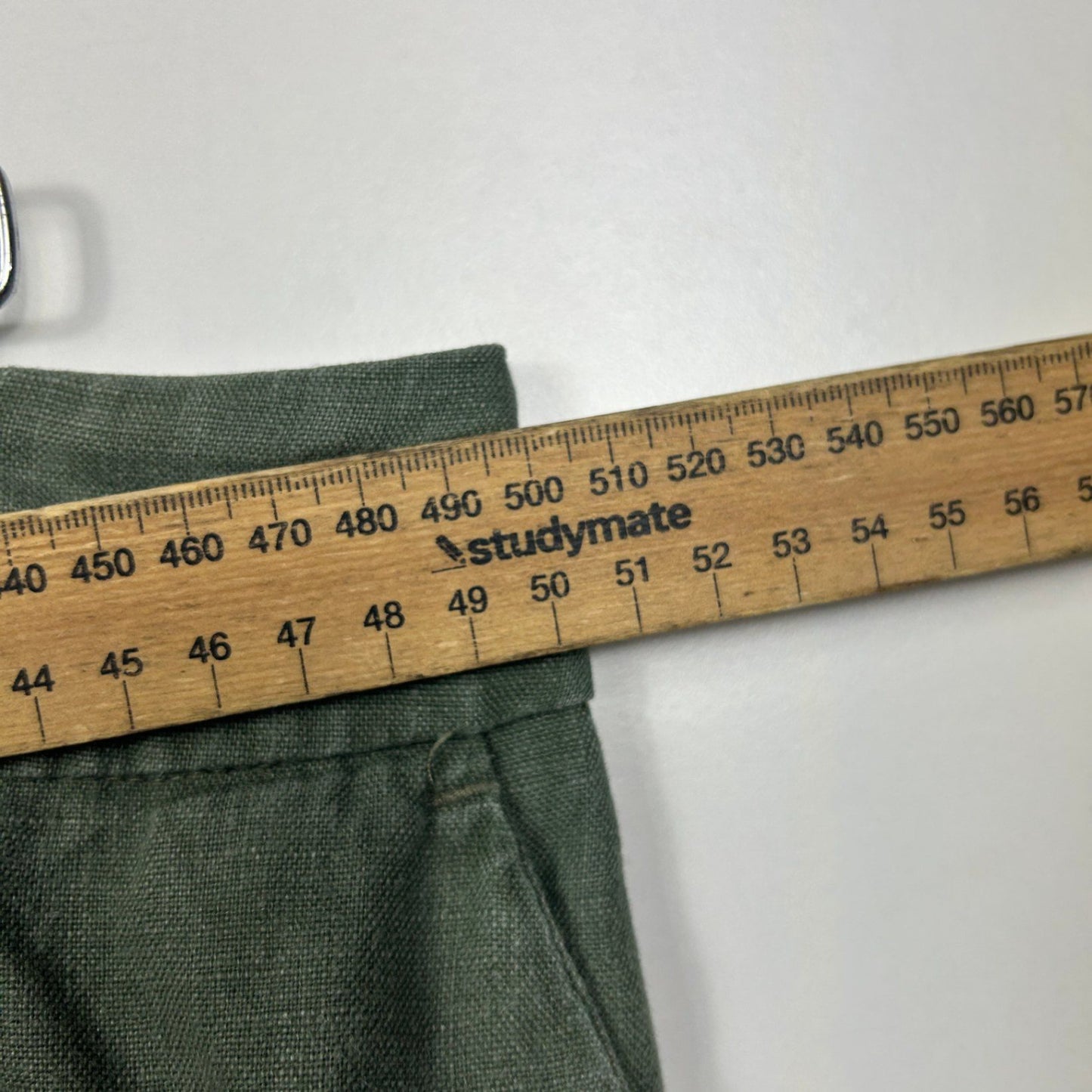 Preview Green Linen Blend Wide Leg Trousers Pants Size 20 Pockets