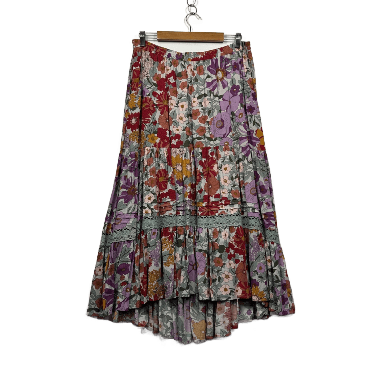 New Caroline Morgan Multicoloured Floral Maxi Skirt Size 16