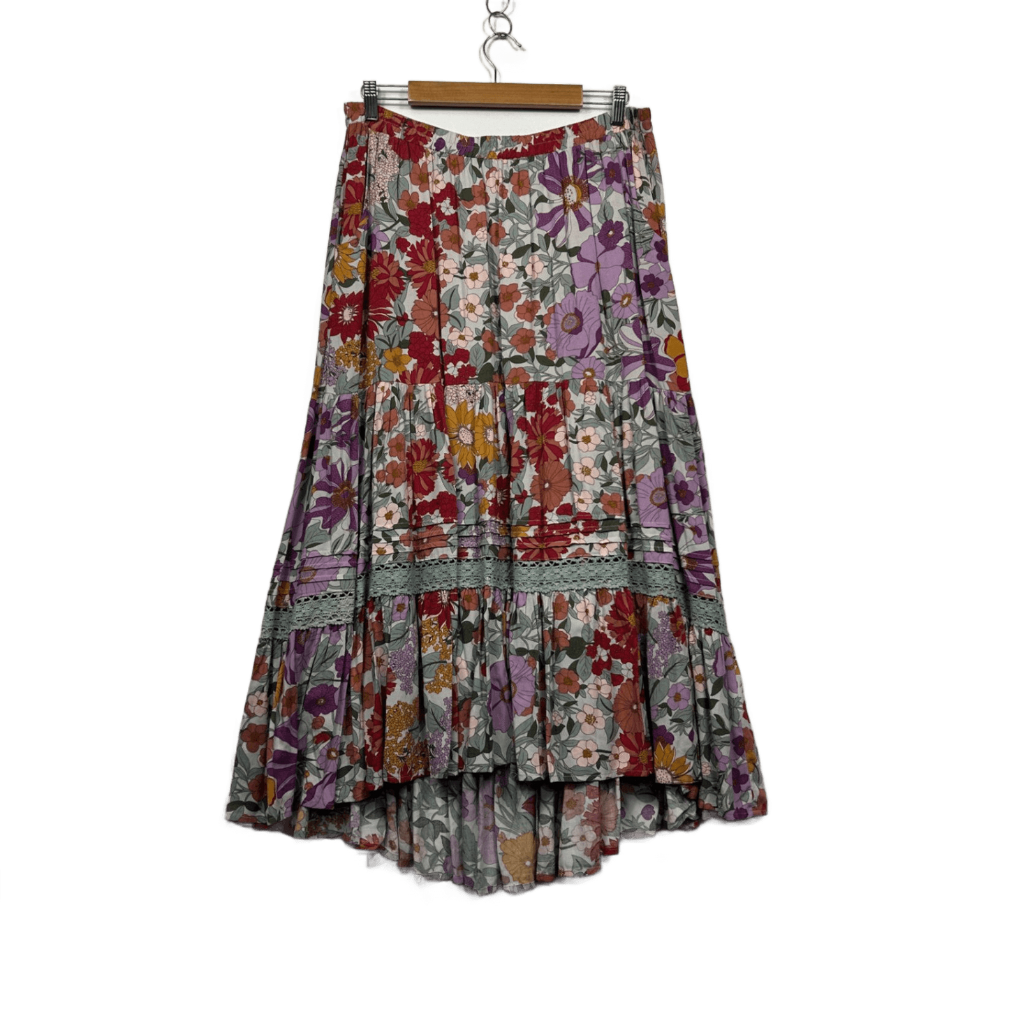New Caroline Morgan Multicoloured Floral Maxi Skirt Size 16